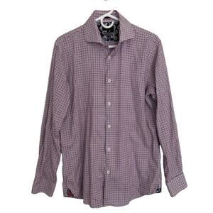 OXFORD Slim Fit Compact Cotton Houndstooth Shirt Tropical Accents (fits as M)